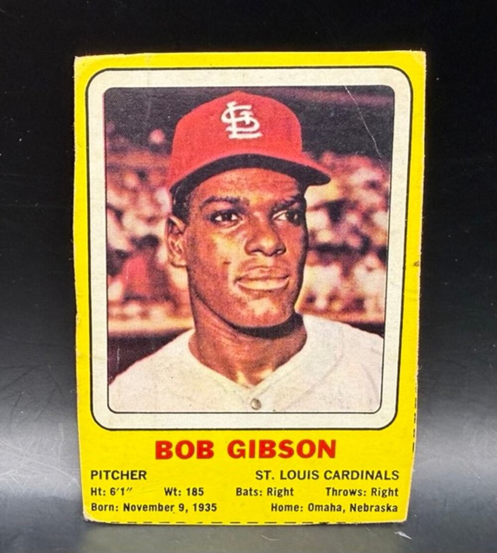 SUPER RARE 1969 Transogram Bob Gibson Card St. Louis Cardinals, Gibby, HOF